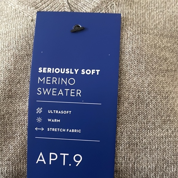 NWT Men's Apt. 9° Merino Blend V-Neck Sweater Size M wool bland - Picture 2 of 7